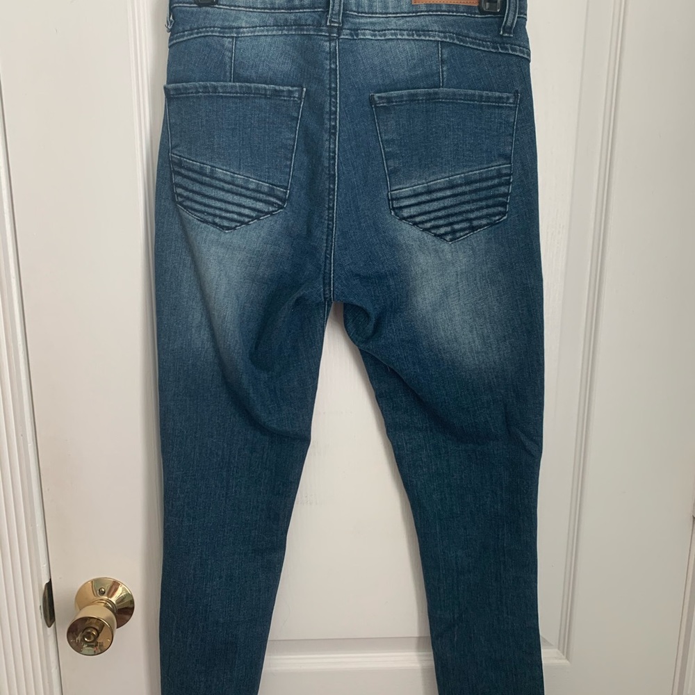 Stretch denim distressed skinny jeans - Picture 3 of 5